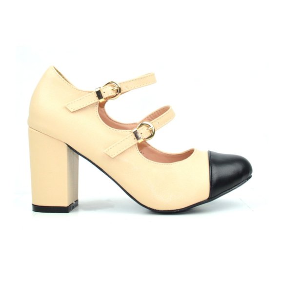 Chase + Chloe Shoes - Women's Vintage Style Double Strap Heel